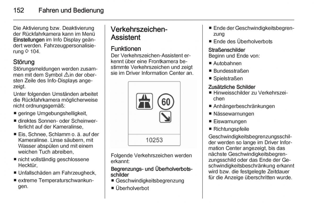 Opel Mokka Handbuch / page 154