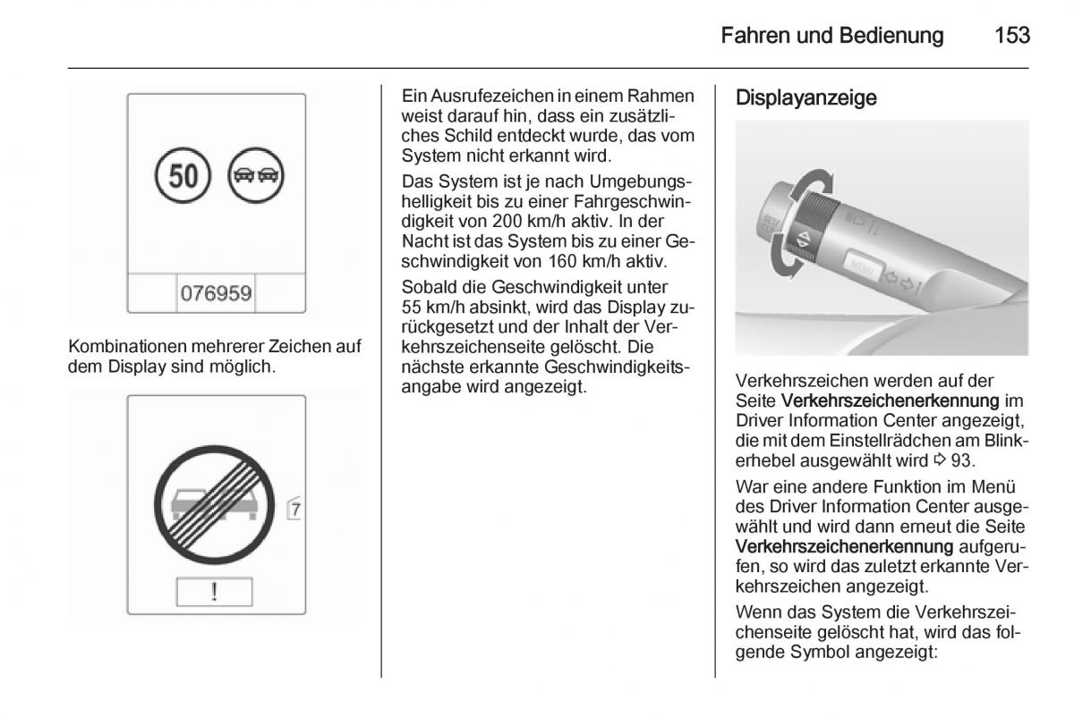 Opel Mokka Handbuch / page 155