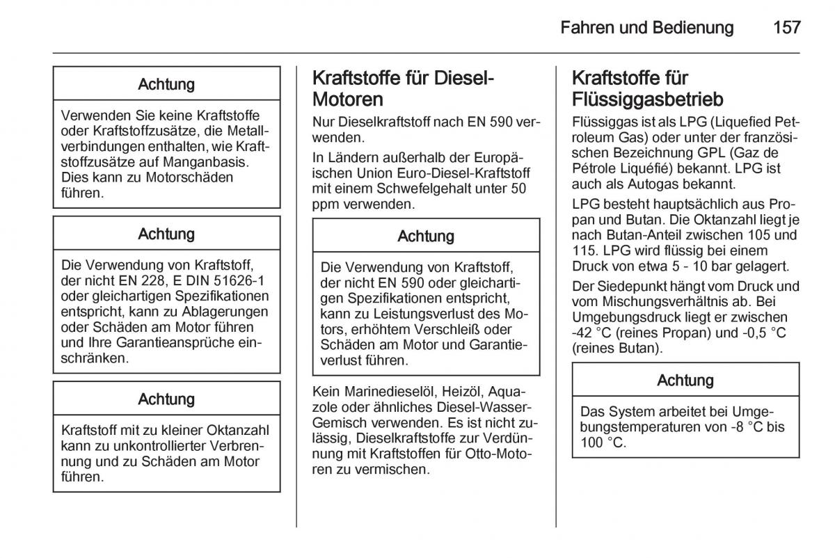 Opel Mokka Handbuch / page 159