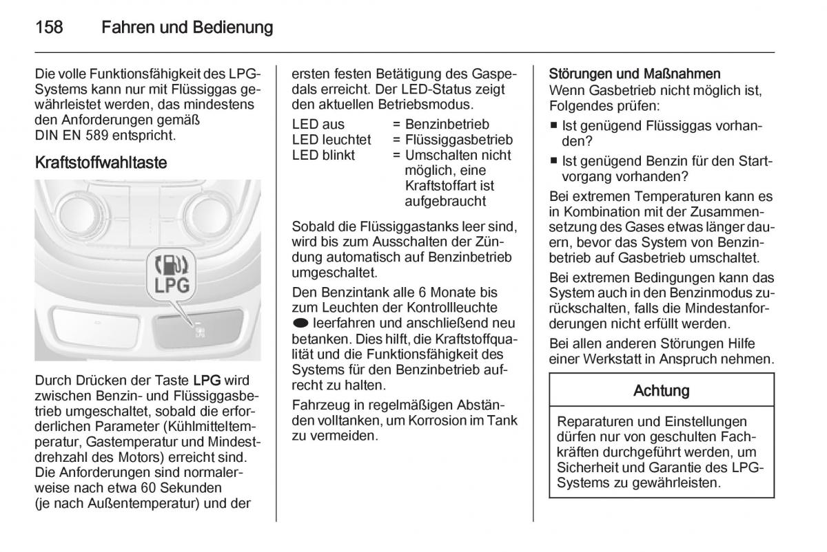 Opel Mokka Handbuch / page 160