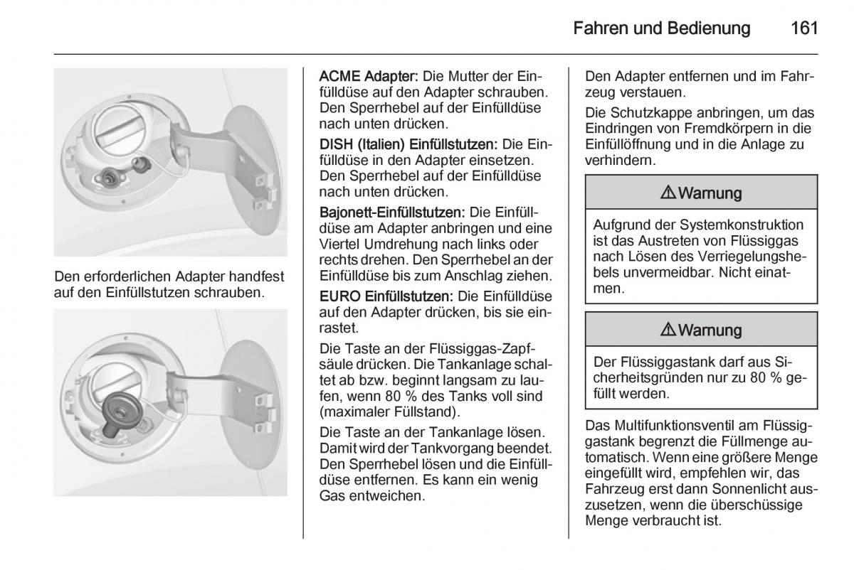 Opel Mokka Handbuch / page 163