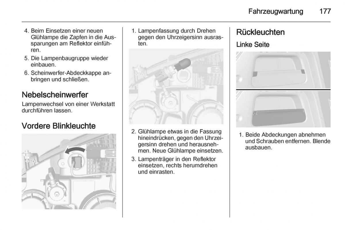 Opel Mokka Handbuch / page 179