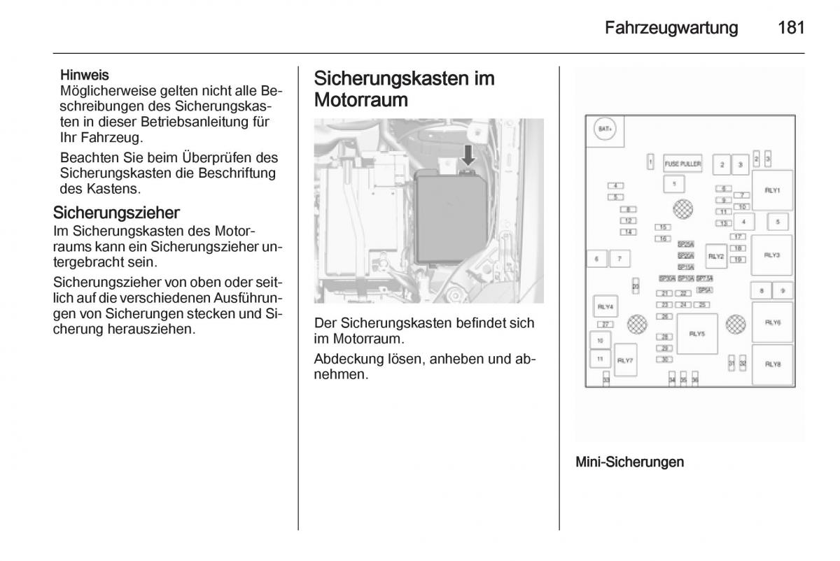 Opel Mokka Handbuch / page 183