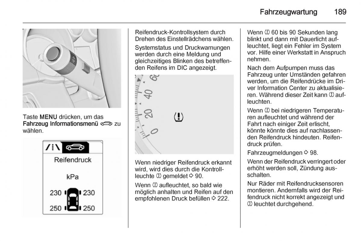 Opel Mokka Handbuch / page 191