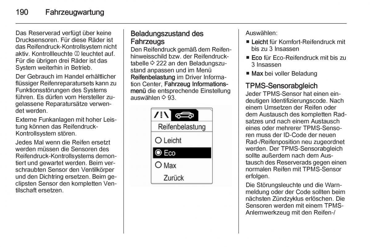 Opel Mokka Handbuch / page 192