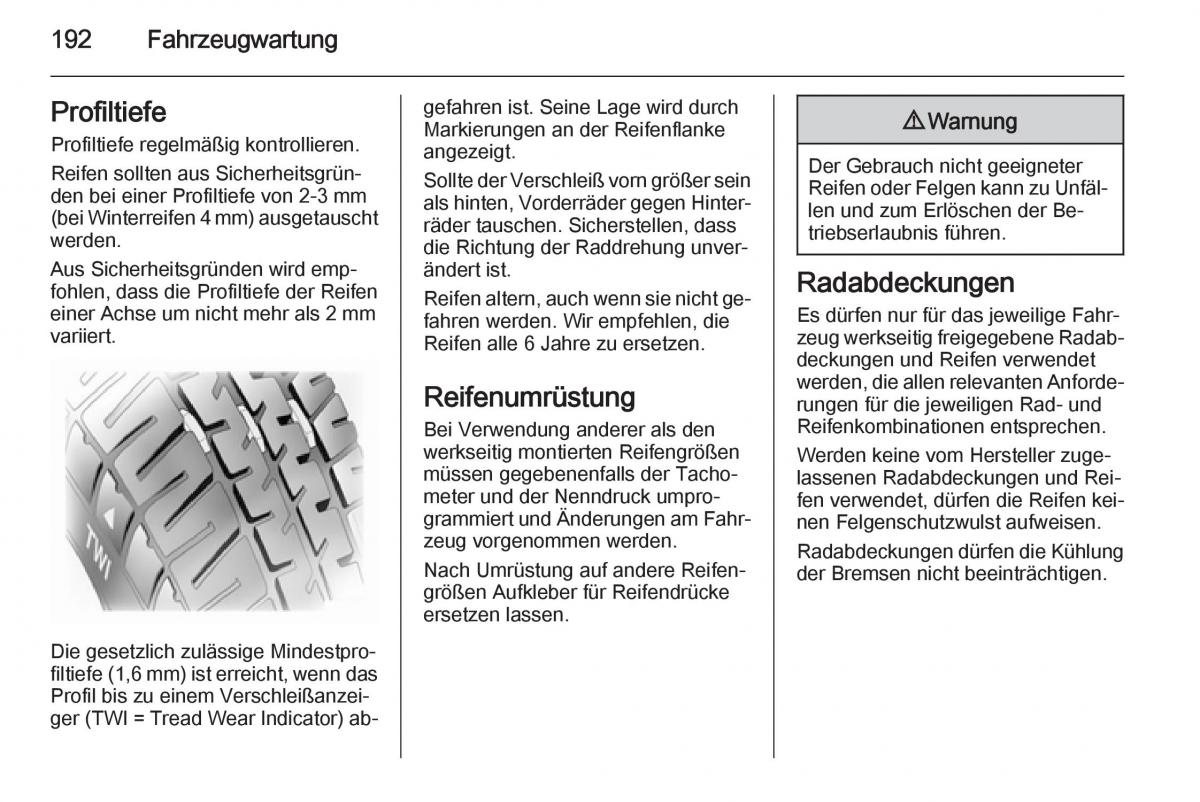 Opel Mokka Handbuch / page 194