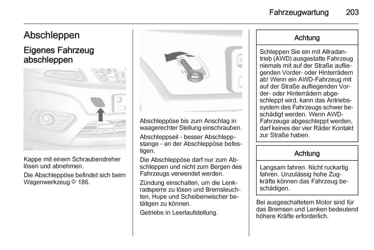 Opel Mokka Handbuch / page 205