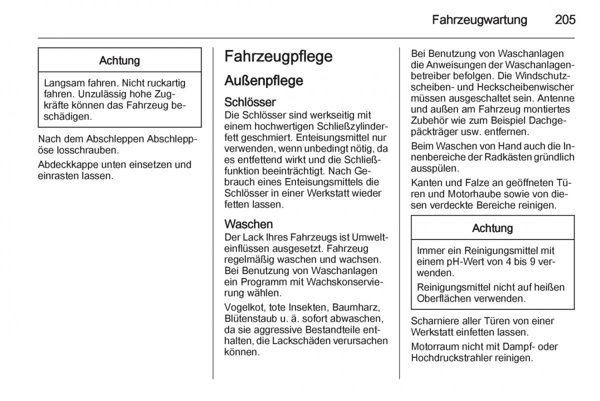 Opel Mokka Handbuch / page 207