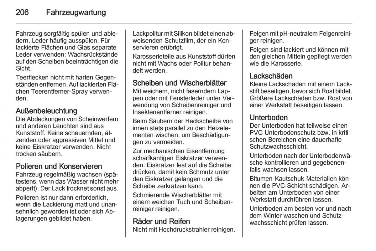 Opel Mokka Handbuch / page 208