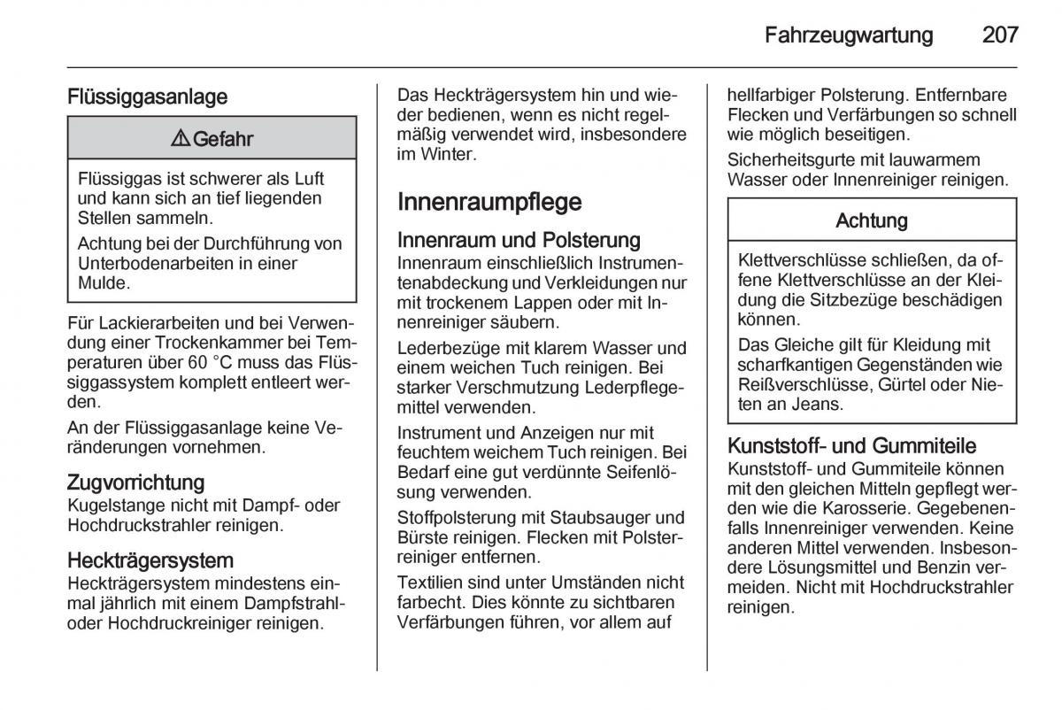 Opel Mokka Handbuch / page 209