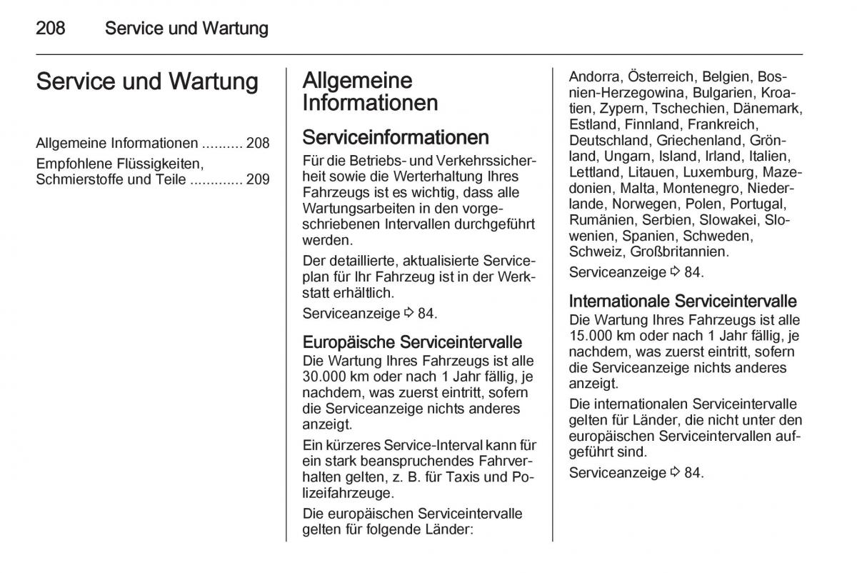 Opel Mokka Handbuch / page 210