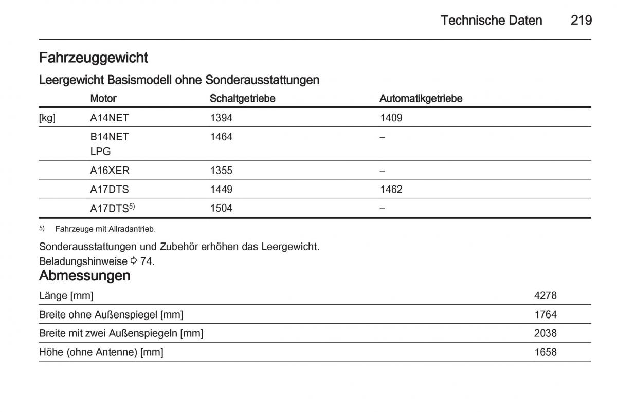 Opel Mokka Handbuch / page 221