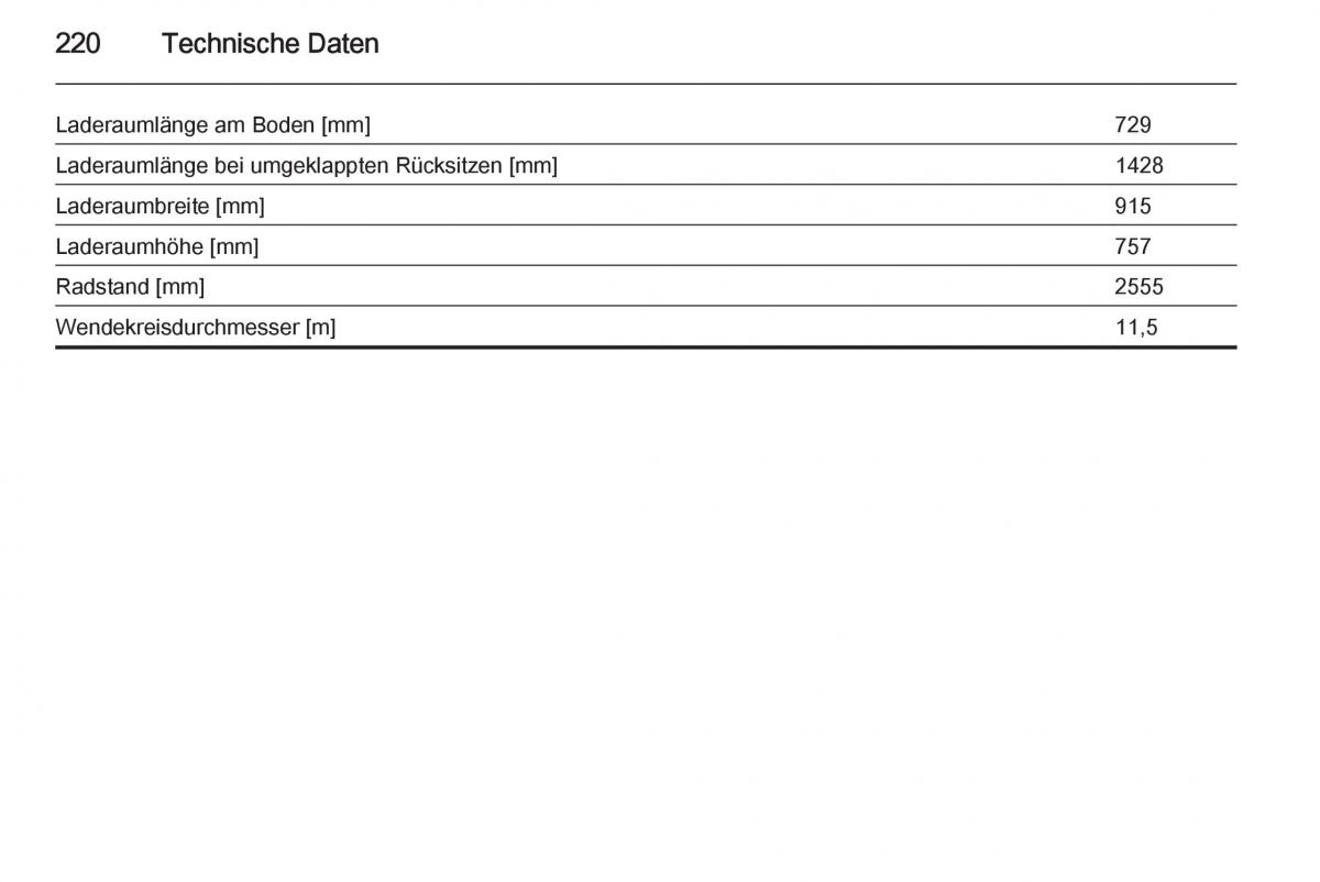 Opel Mokka Handbuch / page 222