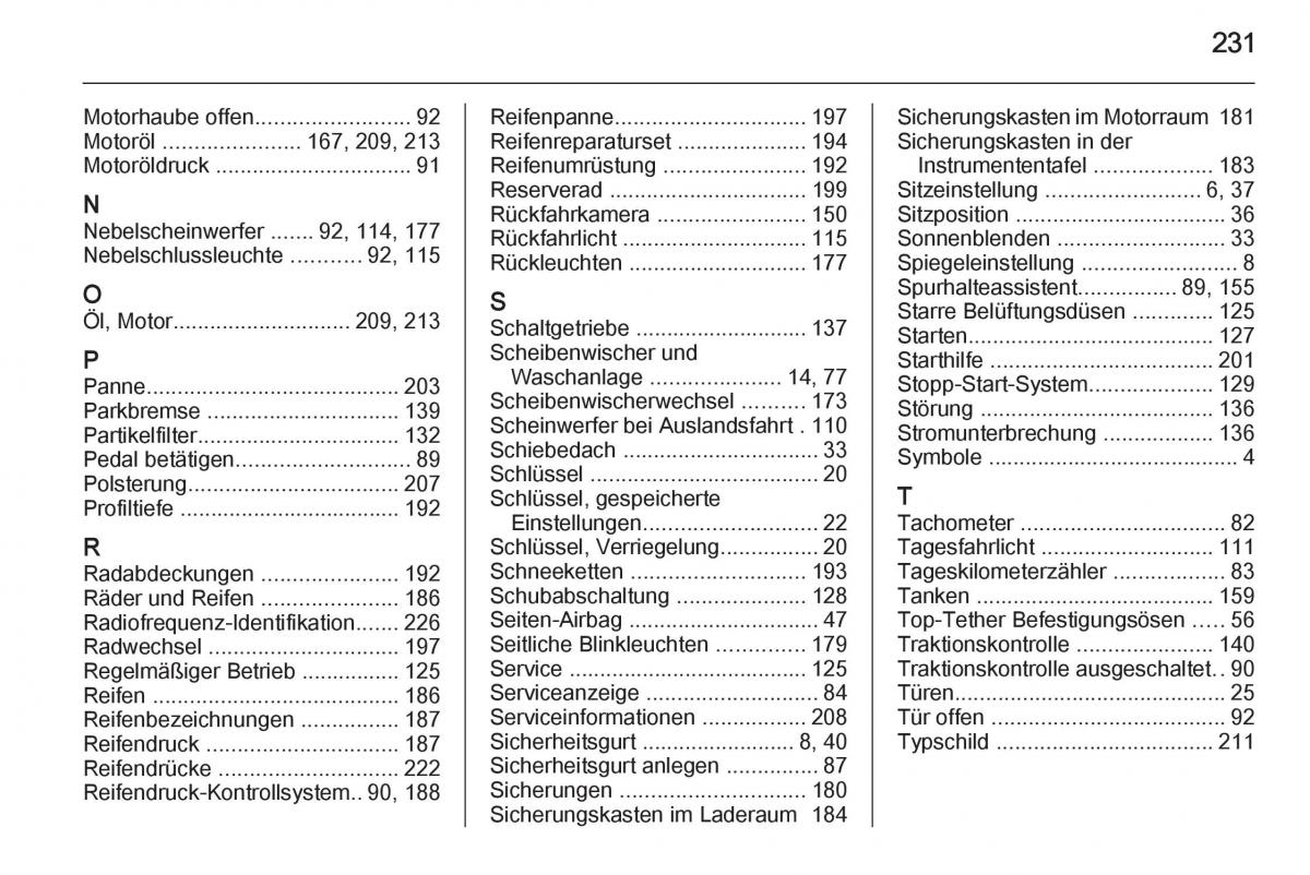 Opel Mokka Handbuch / page 233