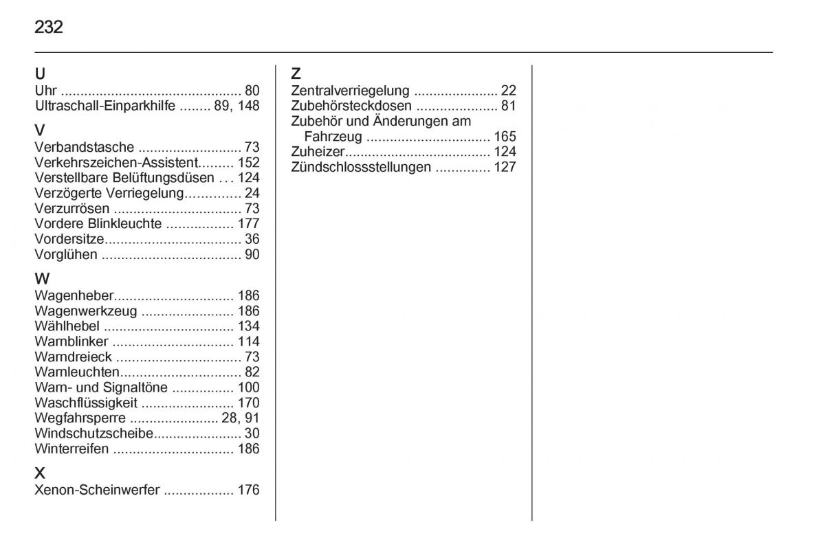 Opel Mokka Handbuch / page 234