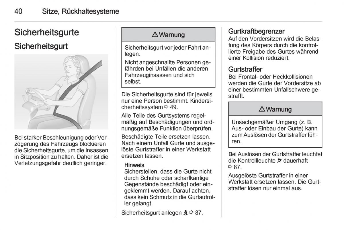 Opel Mokka Handbuch / page 42