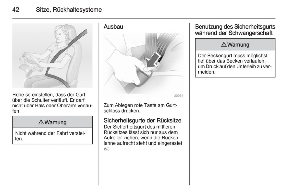 Opel Mokka Handbuch / page 44