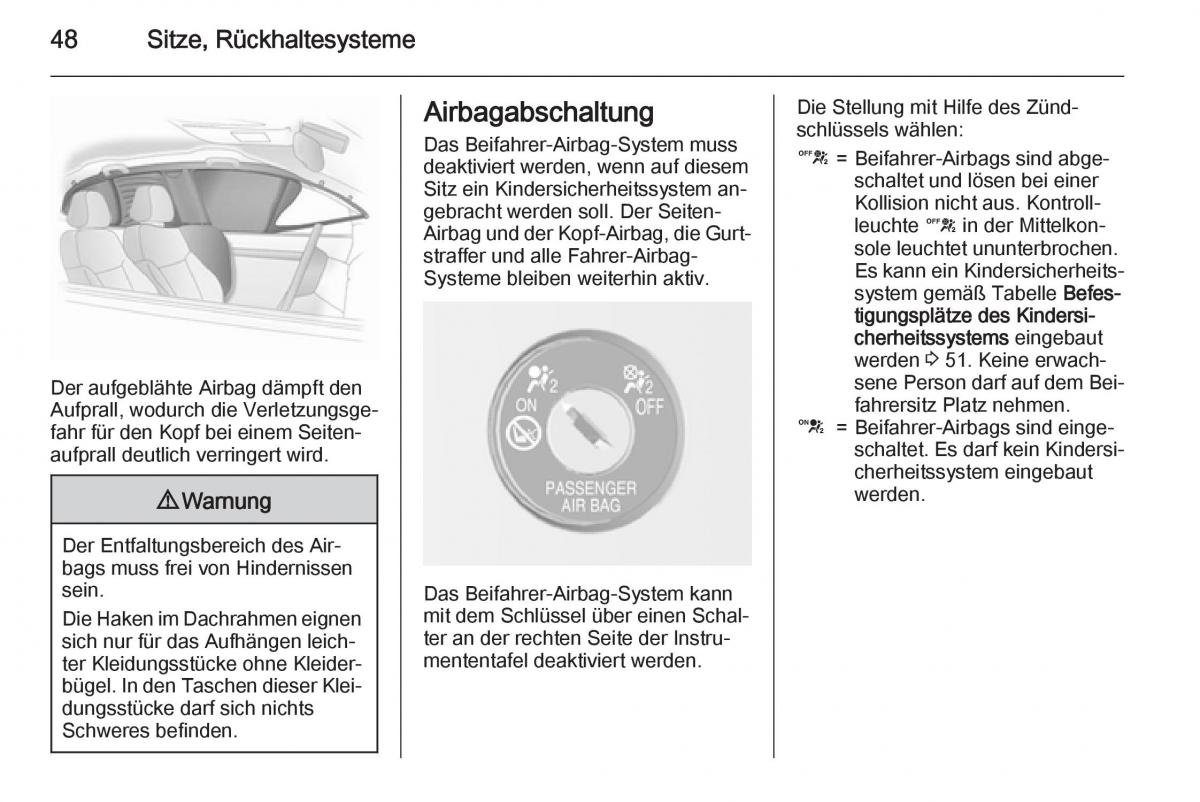 Opel Mokka Handbuch / page 50