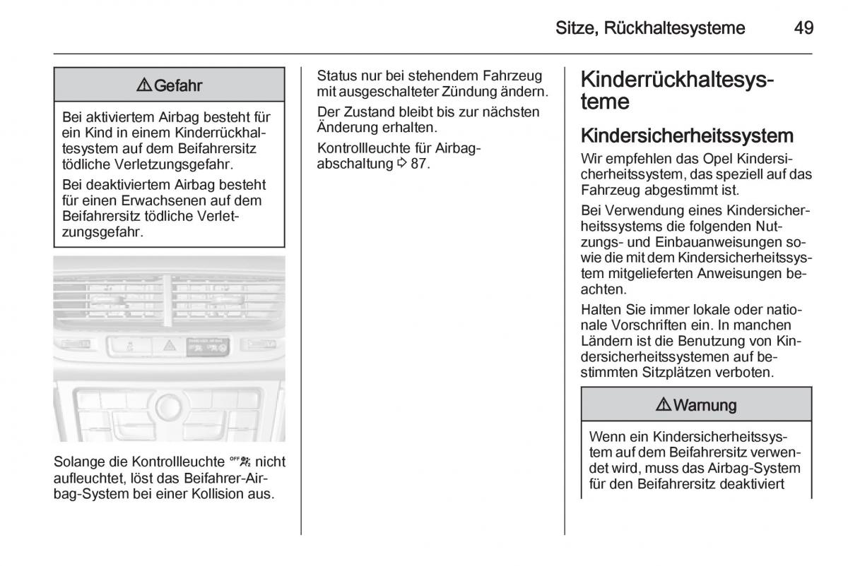 Opel Mokka Handbuch / page 51