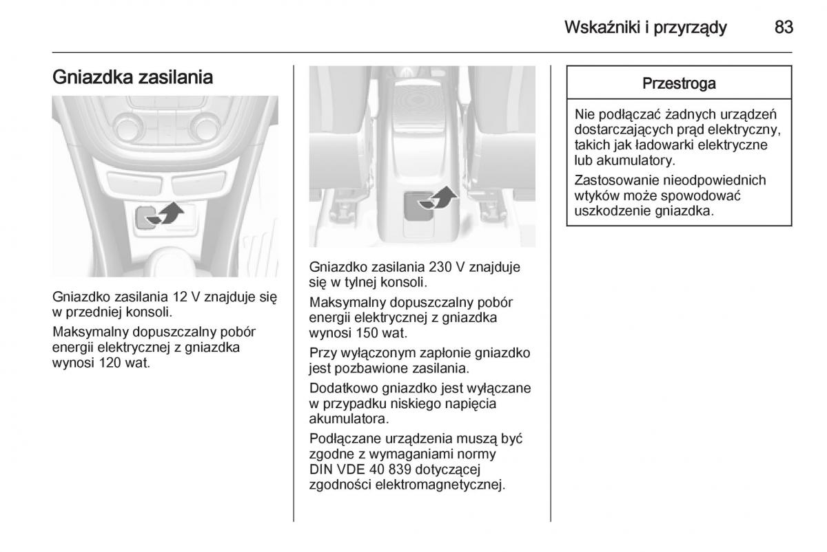 Opel Mokka instrukcja obslugi / page 85