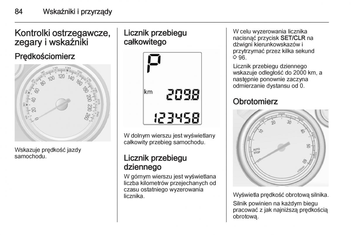 Opel Mokka instrukcja obslugi / page 86