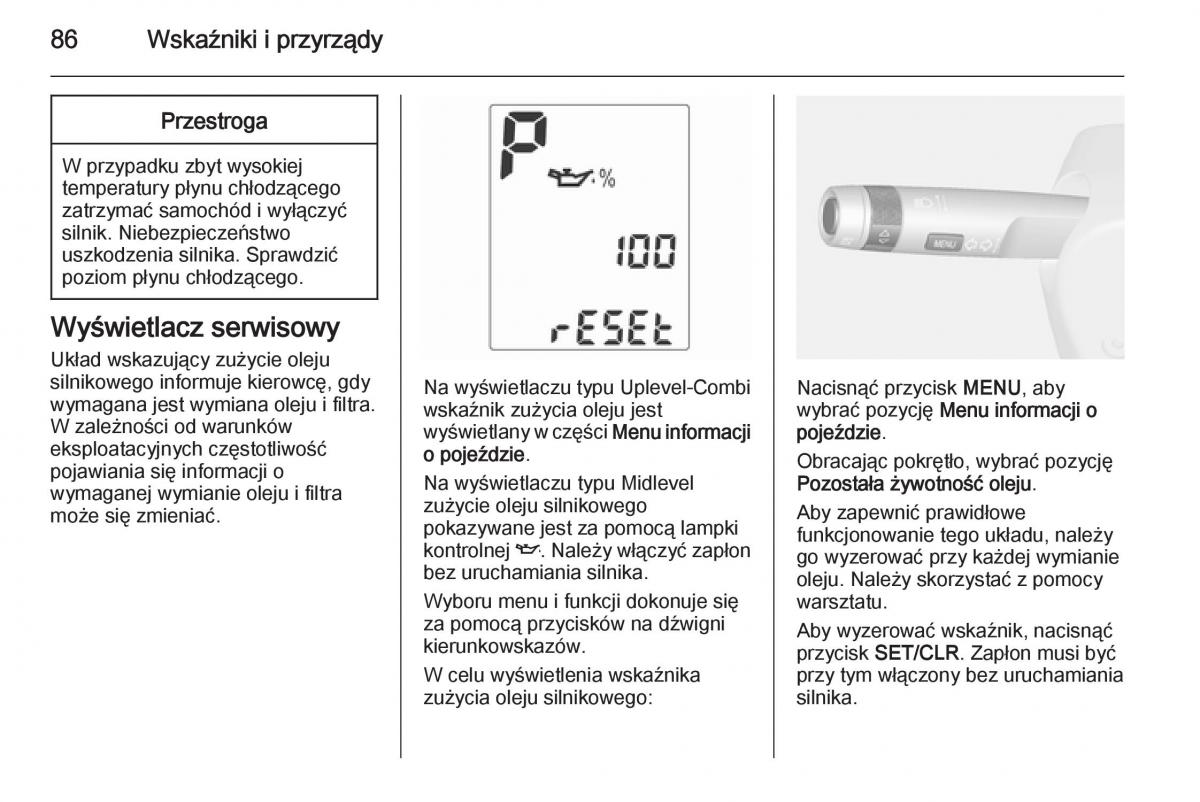 Opel Mokka instrukcja obslugi / page 88