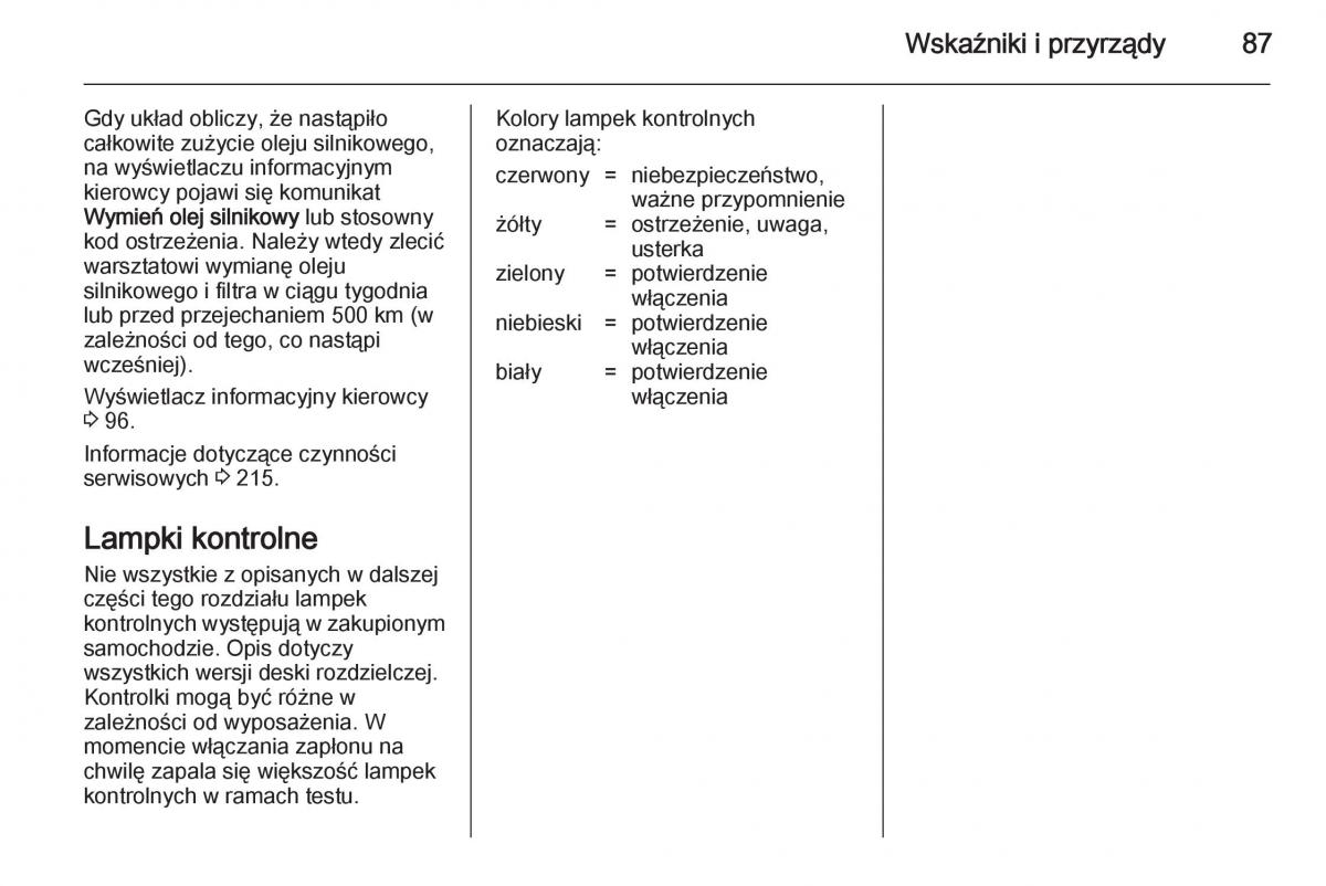 Opel Mokka instrukcja obslugi / page 89