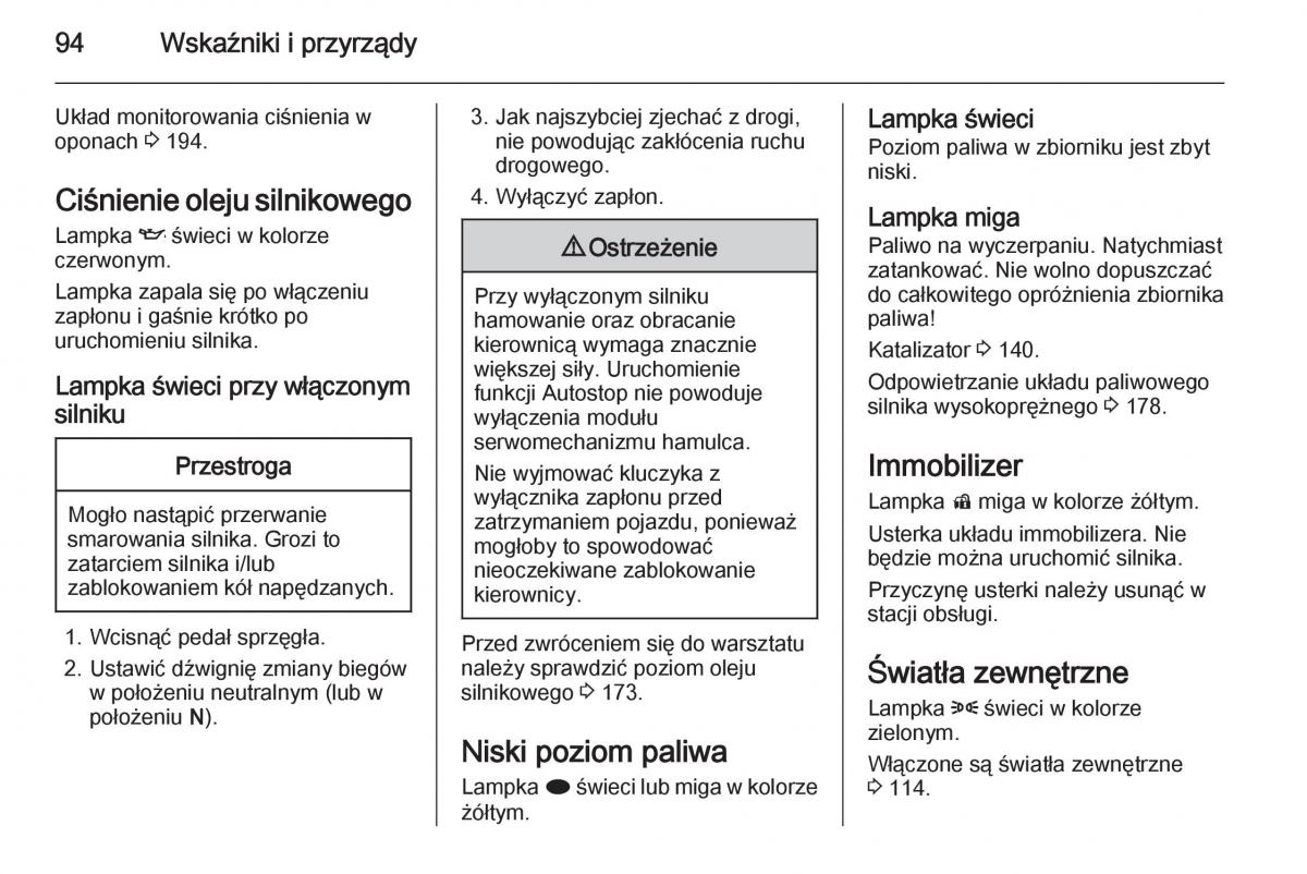 Opel Mokka instrukcja obslugi / page 96