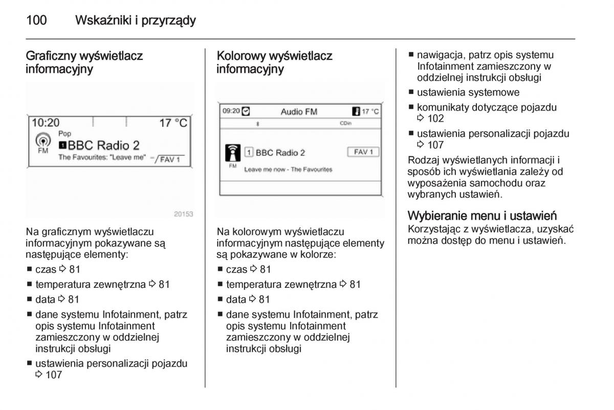 Opel Mokka instrukcja obslugi / page 102