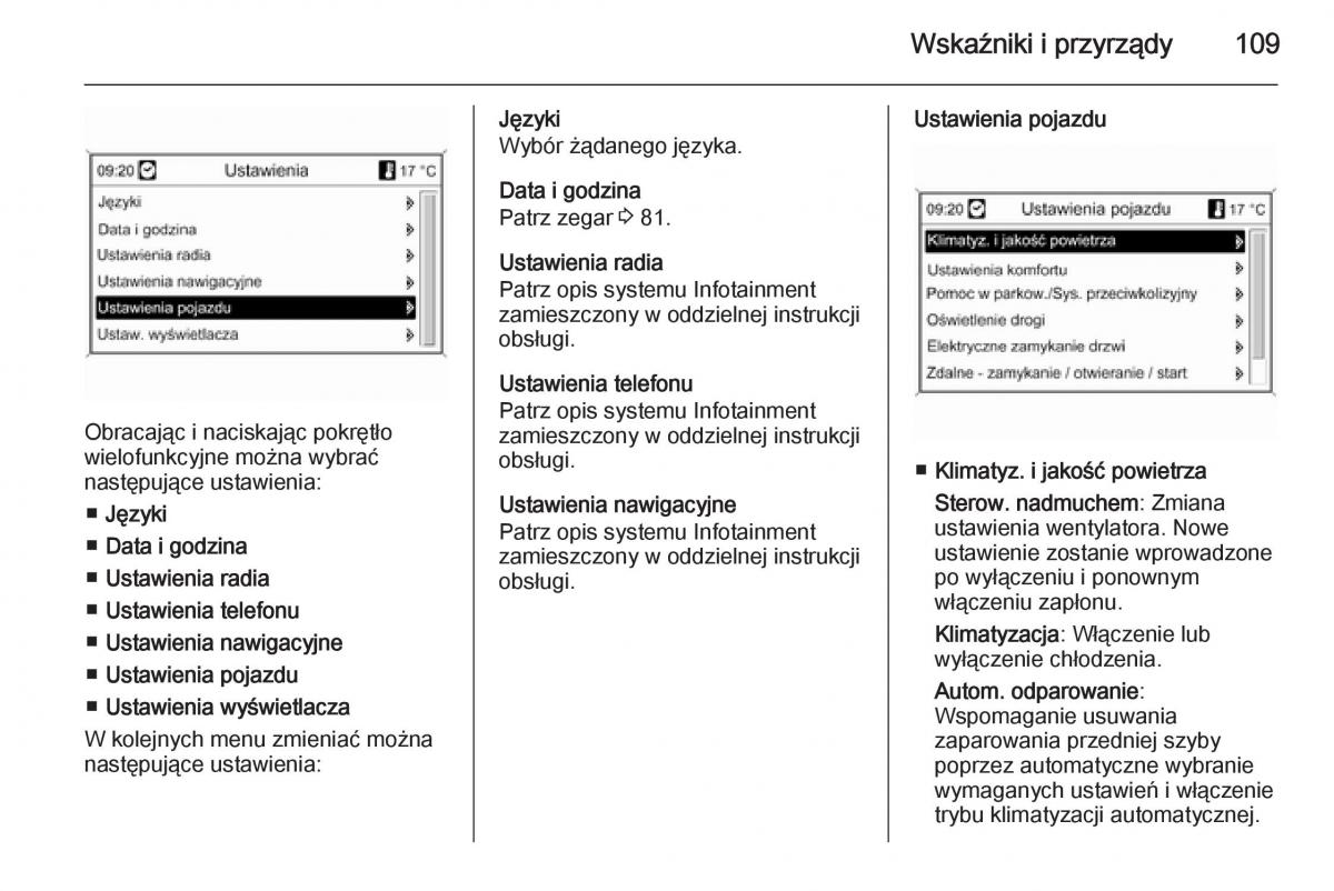 Opel Mokka instrukcja obslugi / page 111