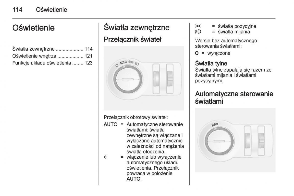 Opel Mokka instrukcja obslugi / page 116