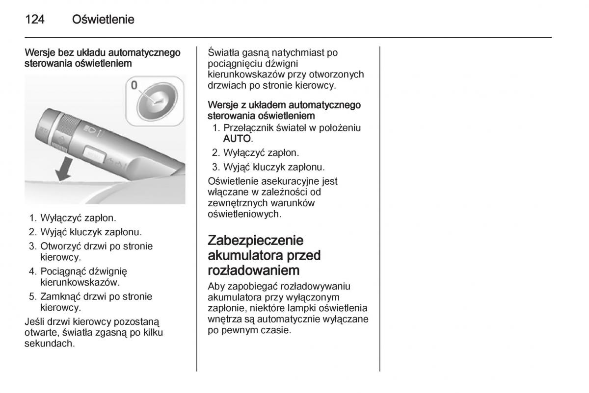 Opel Mokka instrukcja obslugi / page 126