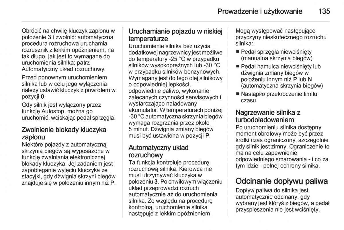 Opel Mokka instrukcja obslugi / page 137