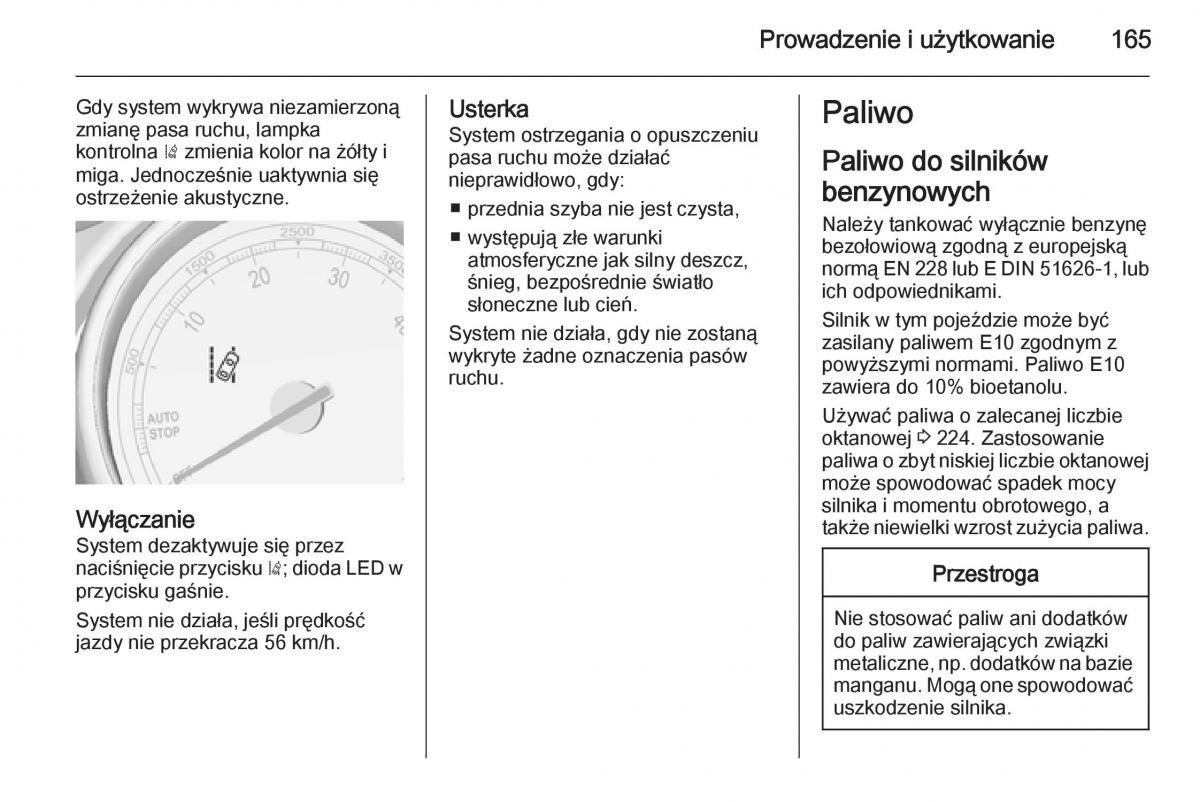 Opel Mokka instrukcja obslugi / page 167