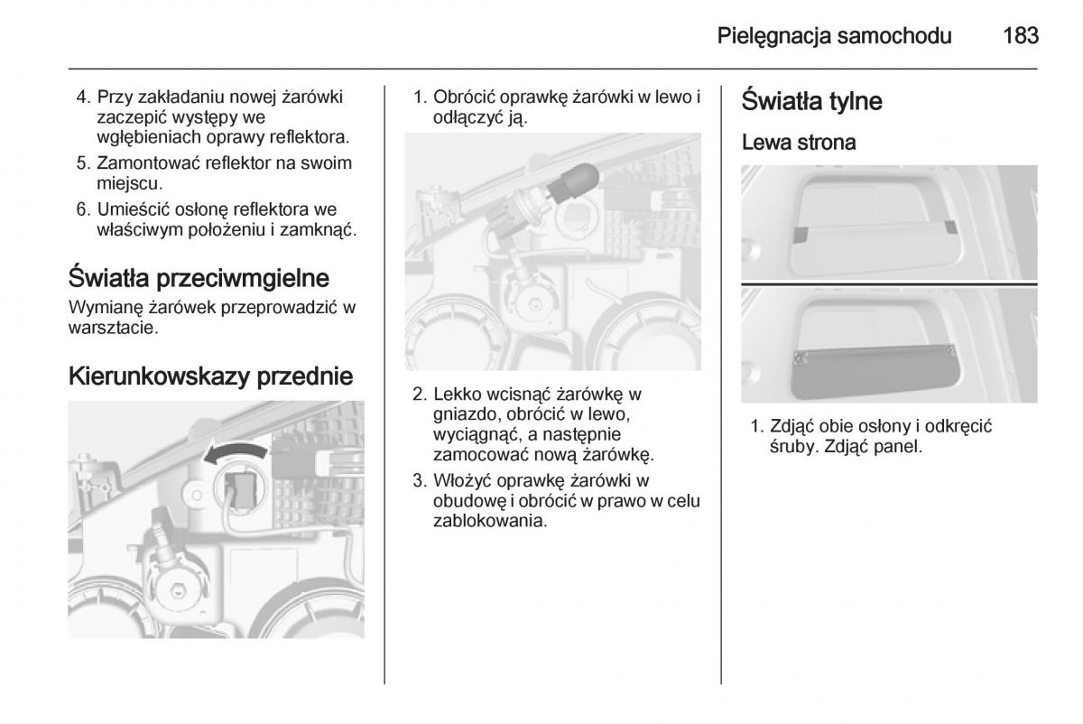 Opel Mokka instrukcja obslugi / page 185