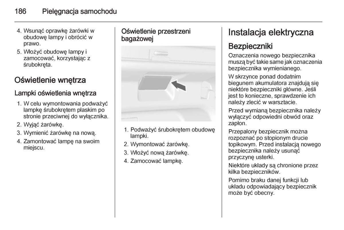 Opel Mokka instrukcja obslugi / page 188