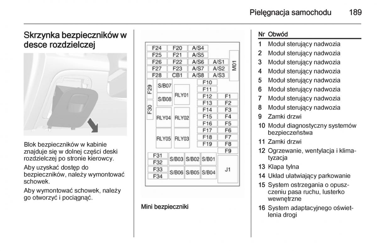 Opel Mokka instrukcja obslugi / page 191