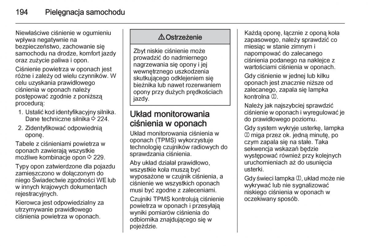 Opel Mokka instrukcja obslugi / page 196