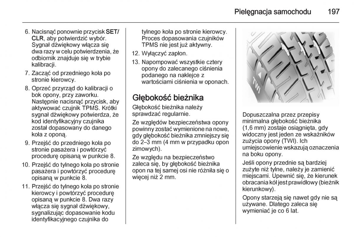 Opel Mokka instrukcja obslugi / page 199