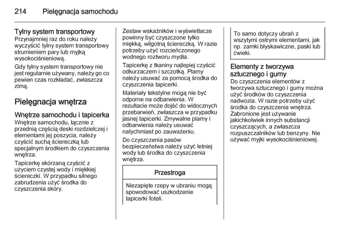 Opel Mokka instrukcja obslugi / page 216