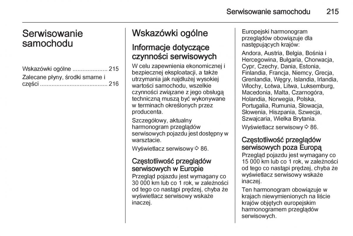 Opel Mokka instrukcja obslugi / page 217