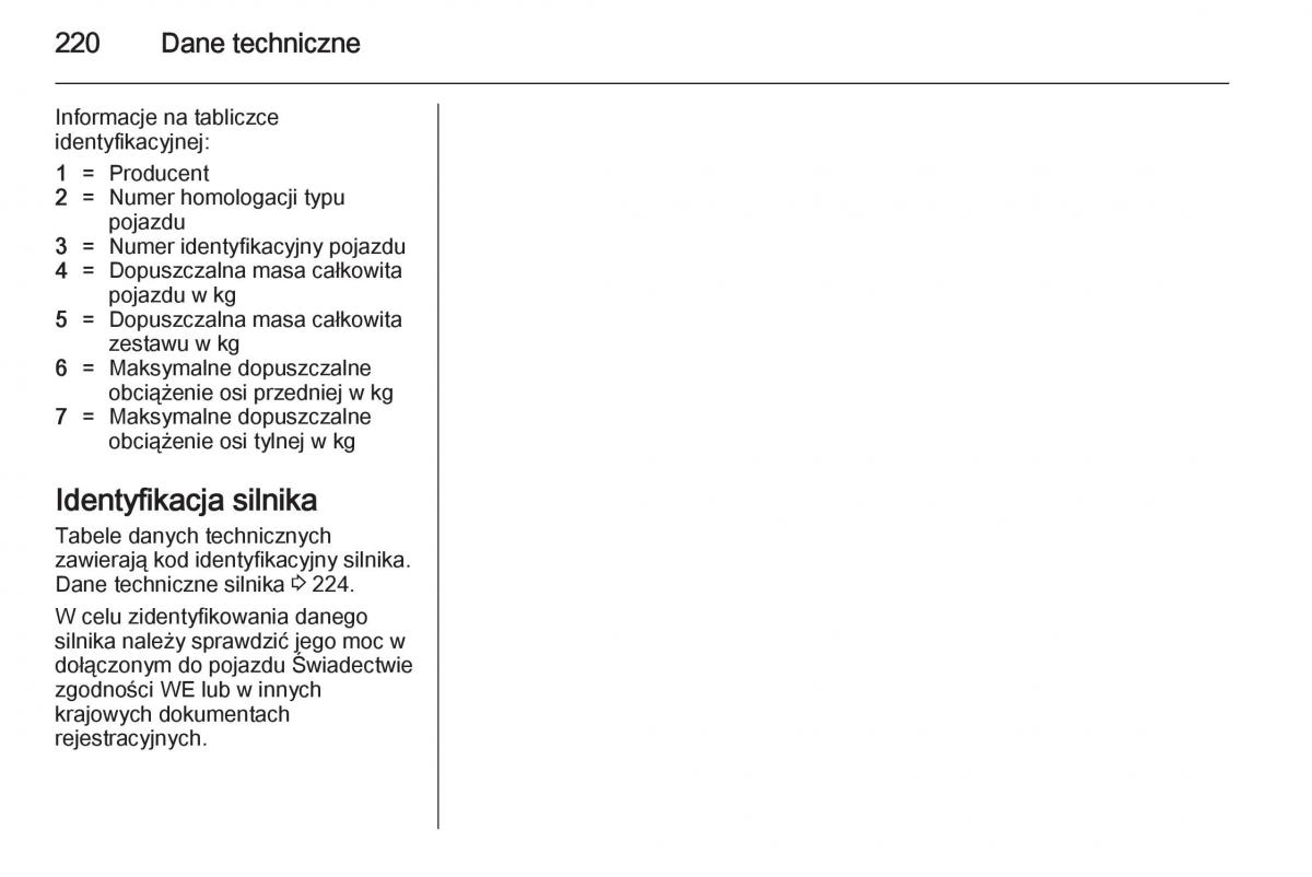 Opel Mokka instrukcja obslugi / page 222