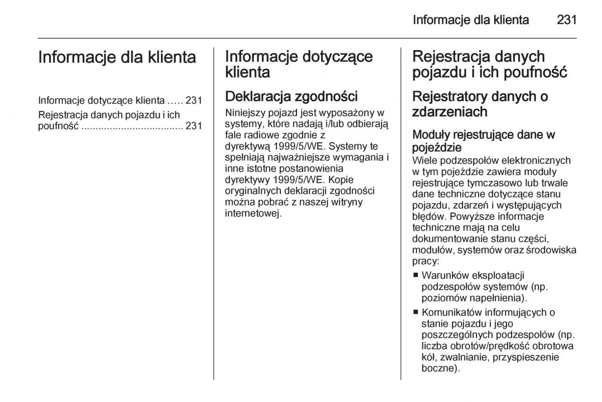 Opel Mokka instrukcja obslugi / page 233