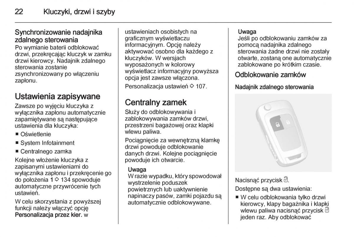 Opel Mokka instrukcja obslugi / page 24