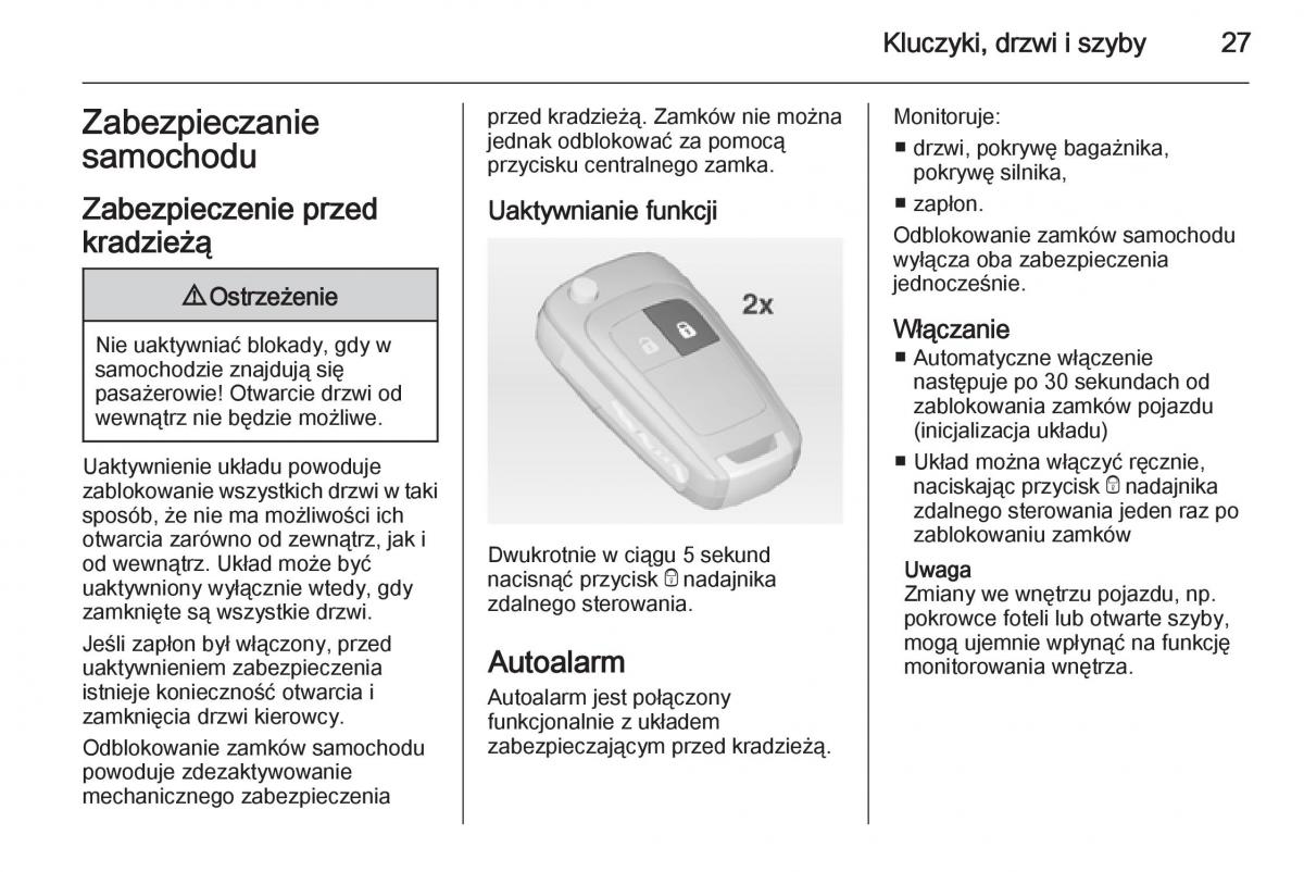 Opel Mokka instrukcja obslugi / page 29