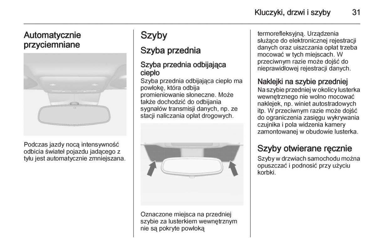 Opel Mokka instrukcja obslugi / page 33