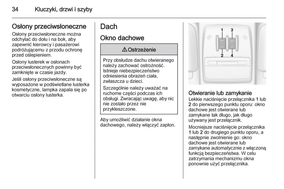 Opel Mokka instrukcja obslugi / page 36