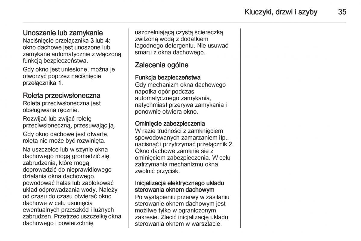 Opel Mokka instrukcja obslugi / page 37