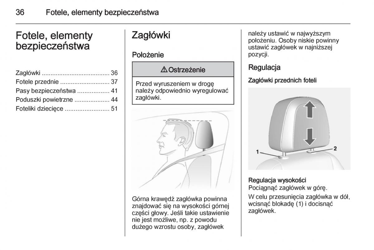 Opel Mokka instrukcja obslugi / page 38