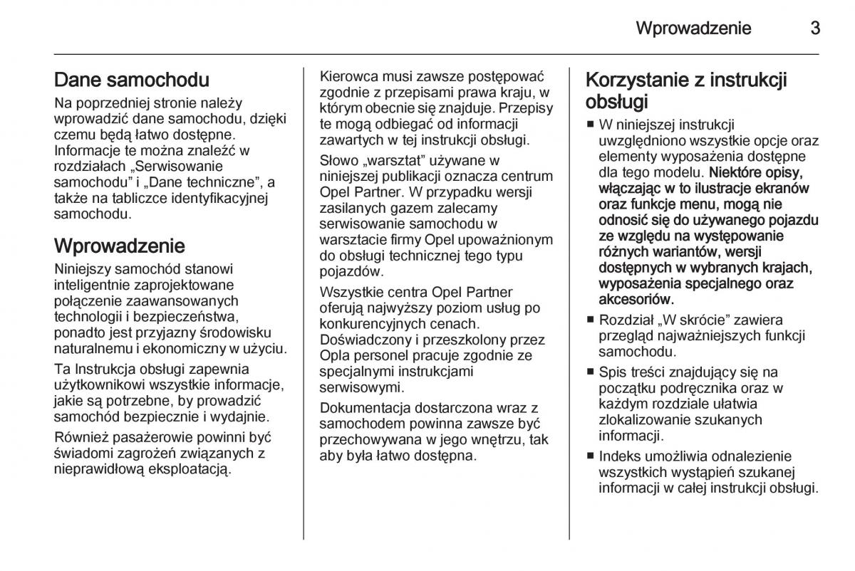 Opel Mokka instrukcja obslugi / page 5